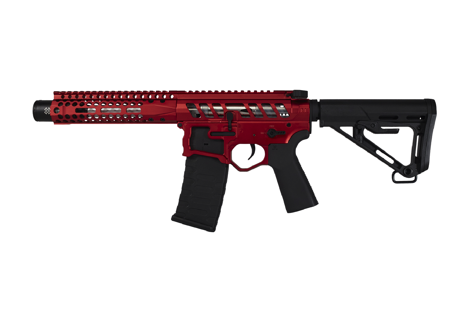 EMG F-1 FIREARMS PDW AEG - ELECTRONIC TRIGGER RED/BLACK